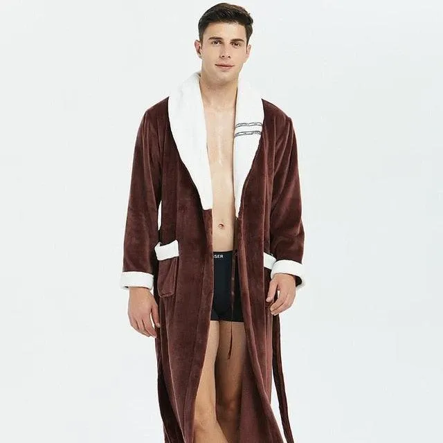 Winter Thick Warm Female Coral Fleece Kimono Robe