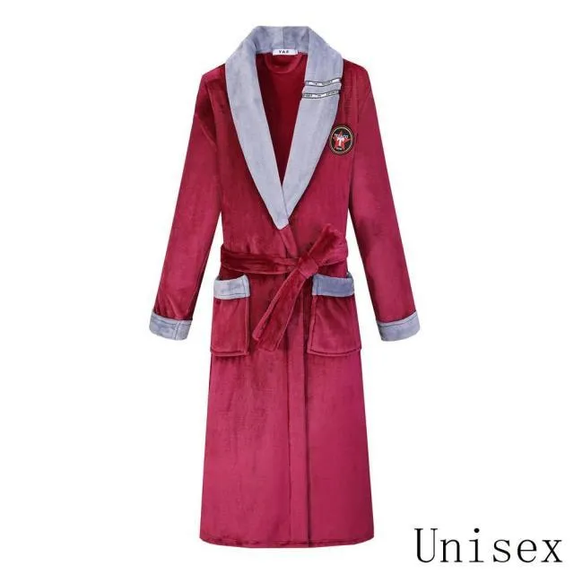Winter Thick Warm Female Coral Fleece Kimono Robe