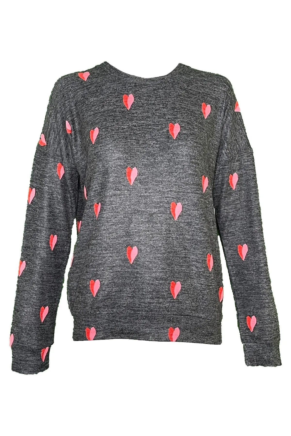 With A Kiss Long Sleeve Top in Slate