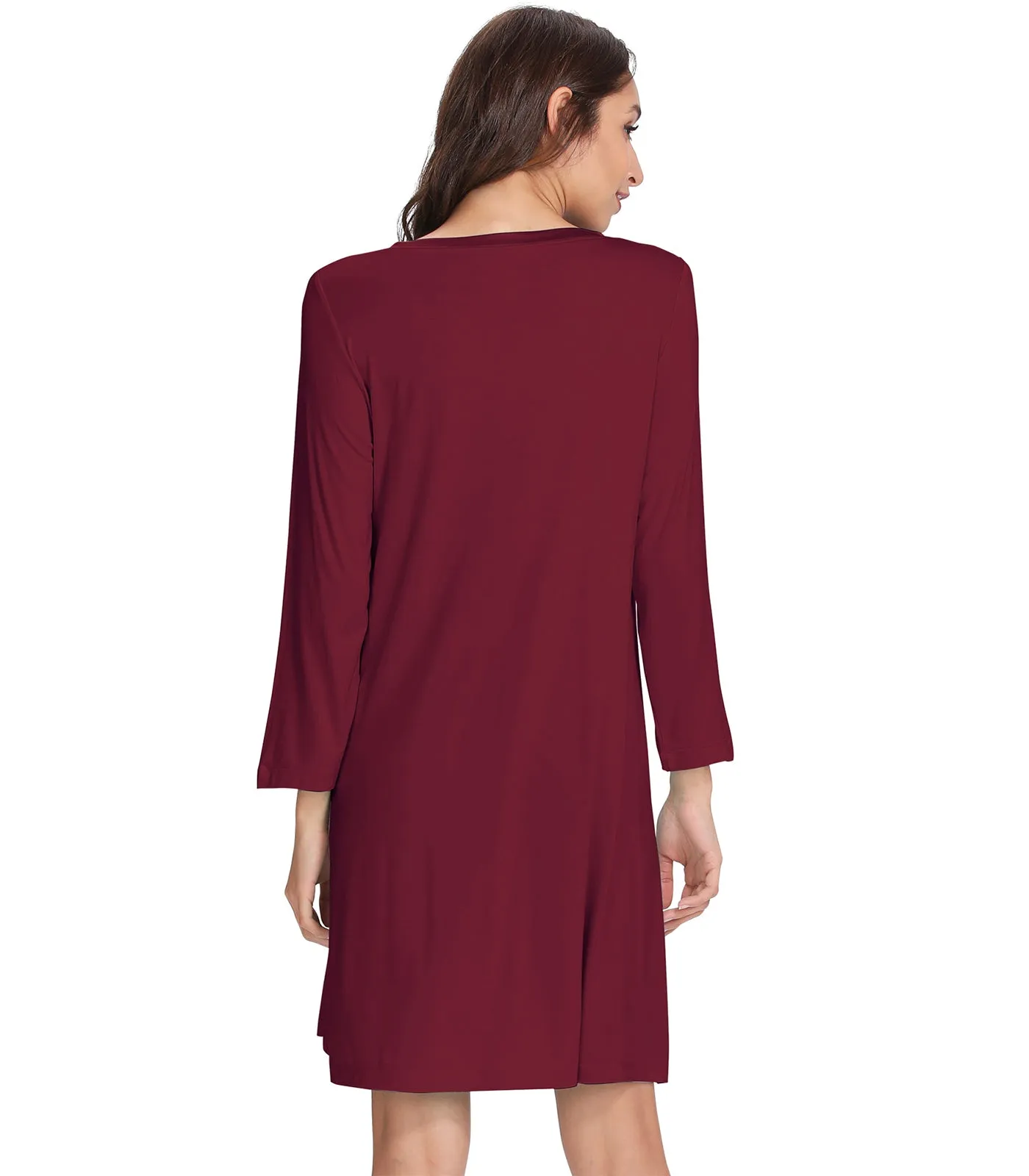 WiWi Nightgowns Soft Long Sleeve Nightshirts
