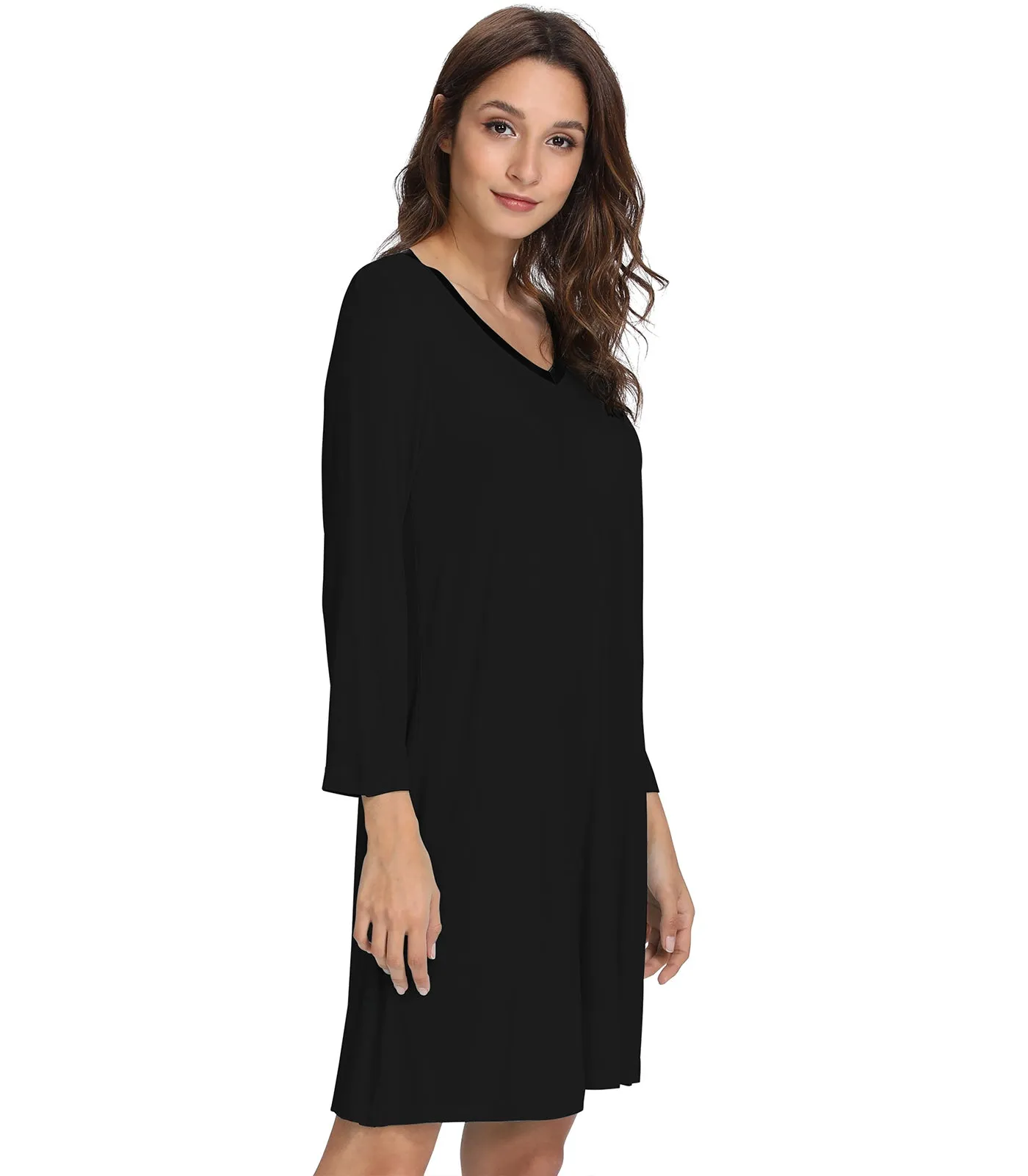 WiWi Nightgowns Soft Long Sleeve Nightshirts