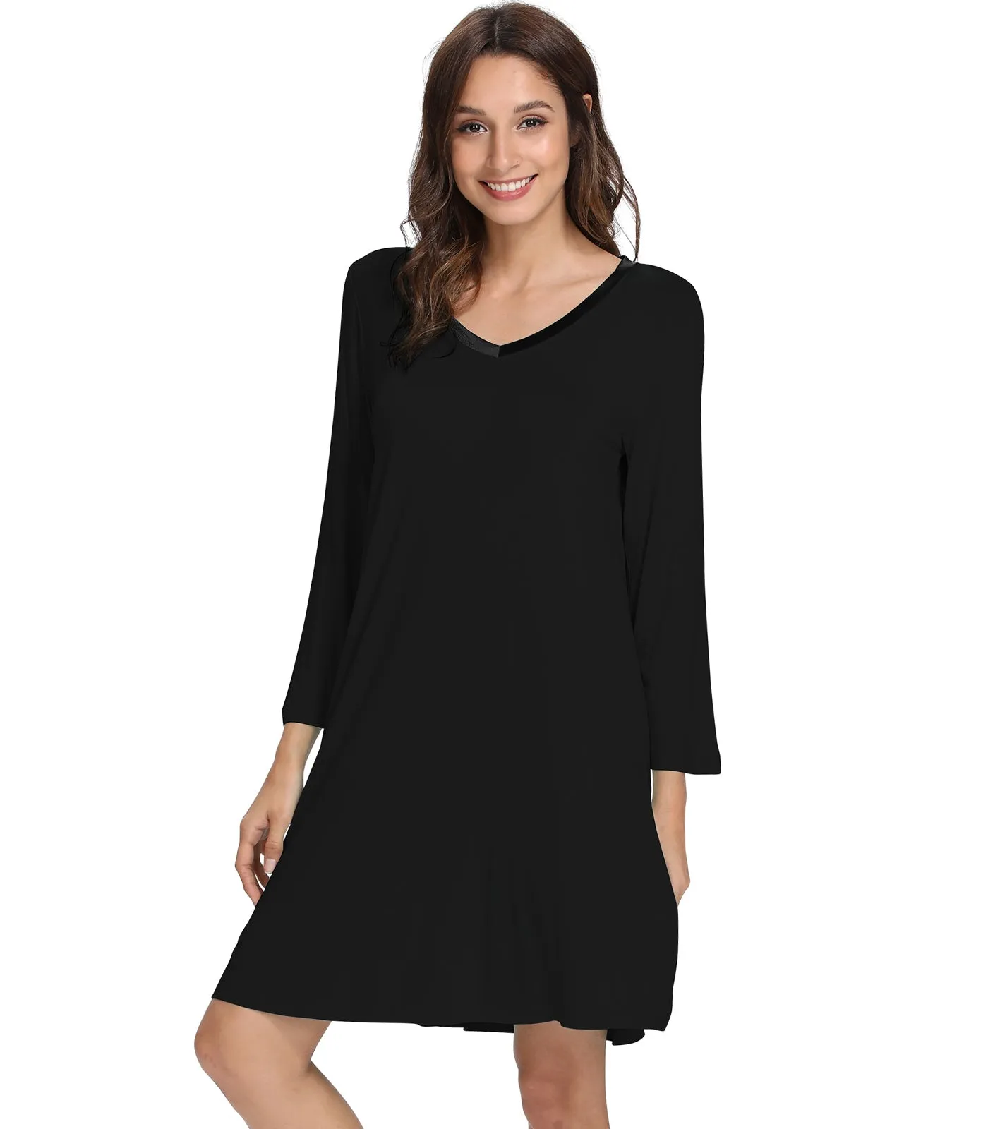 WiWi Nightgowns Soft Long Sleeve Nightshirts