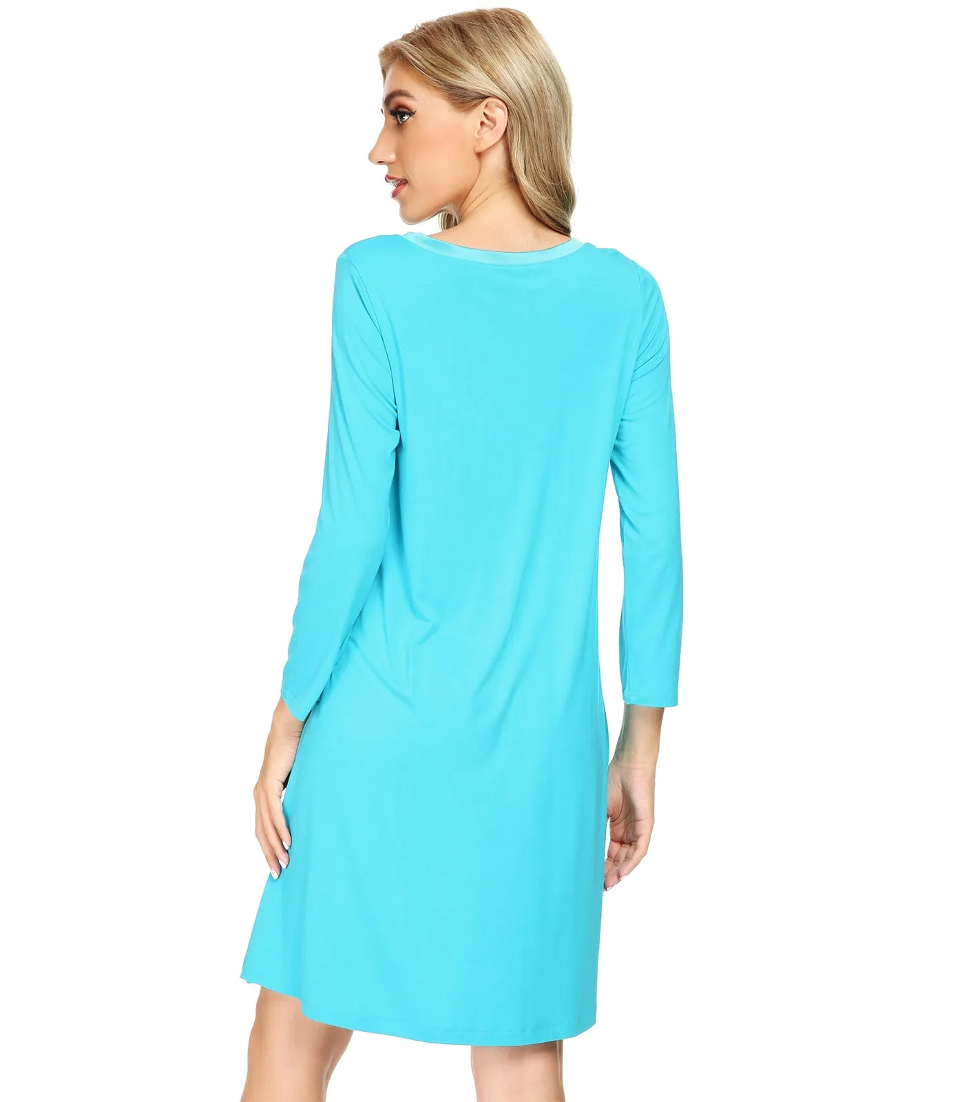 WiWi Nightgowns Soft Long Sleeve Nightshirts