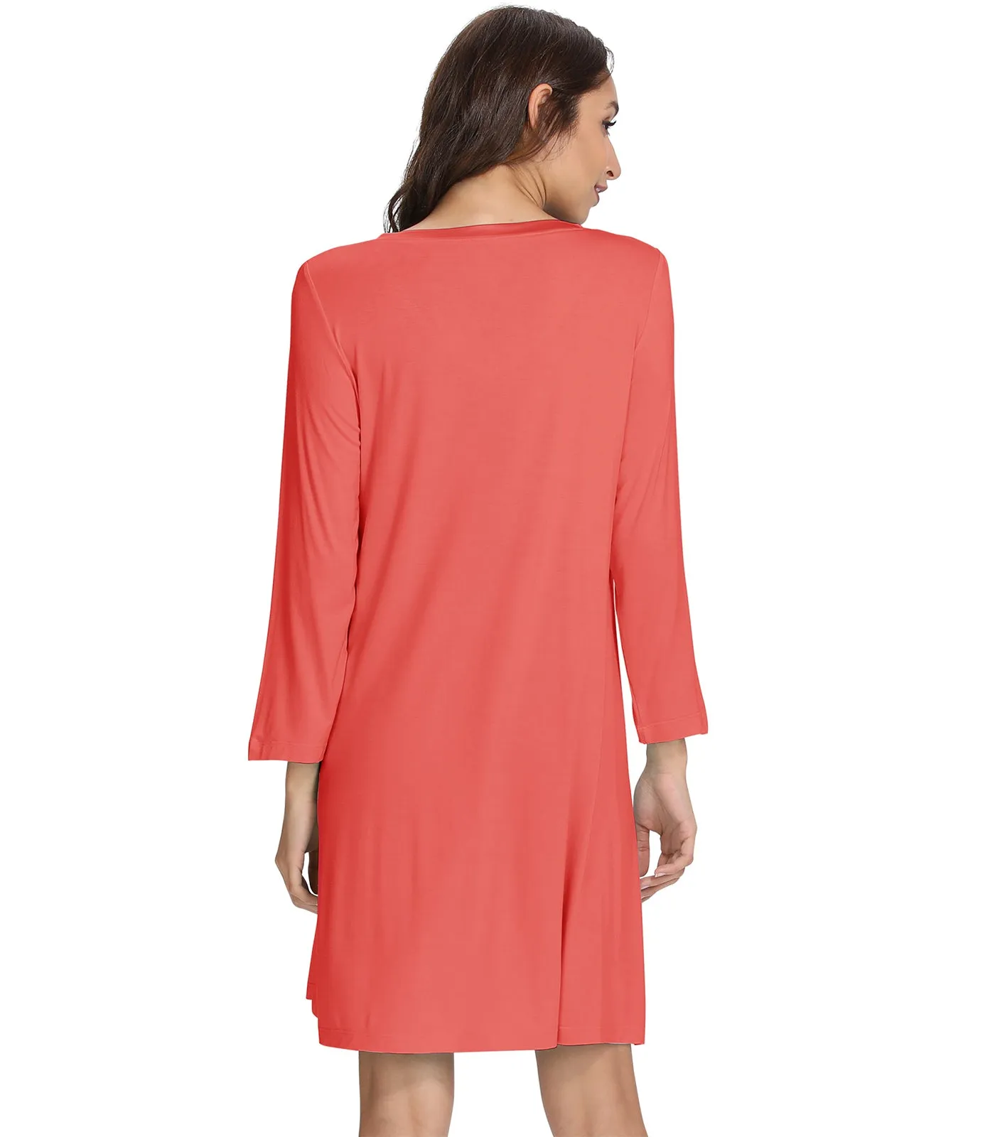 WiWi Nightgowns Soft Long Sleeve Nightshirts