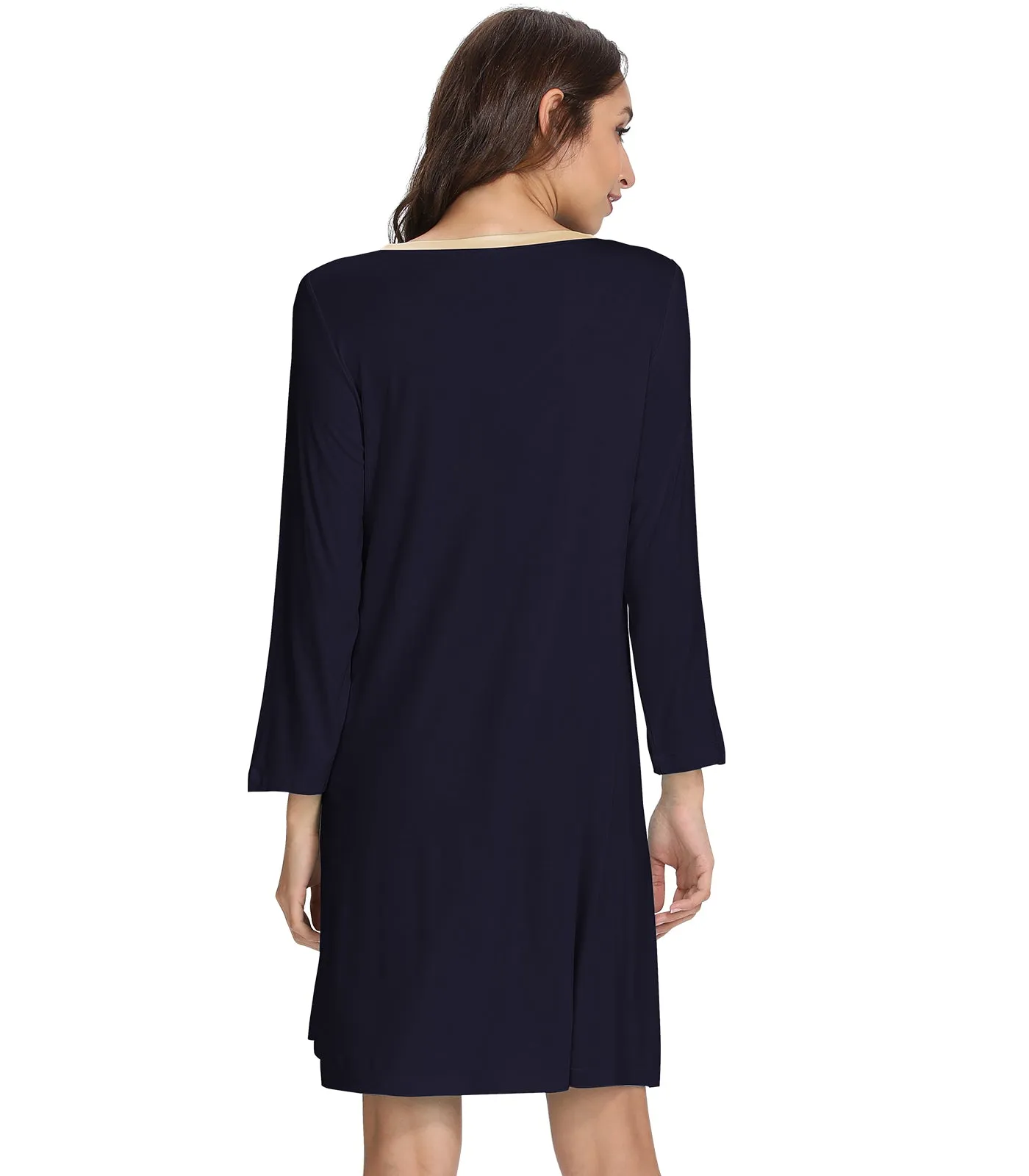 WiWi Nightgowns Soft Long Sleeve Nightshirts