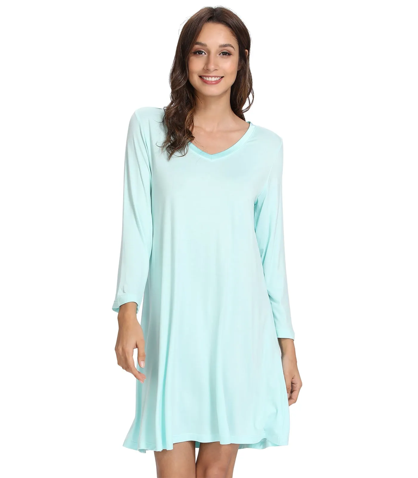 WiWi Nightgowns Soft Long Sleeve Nightshirts