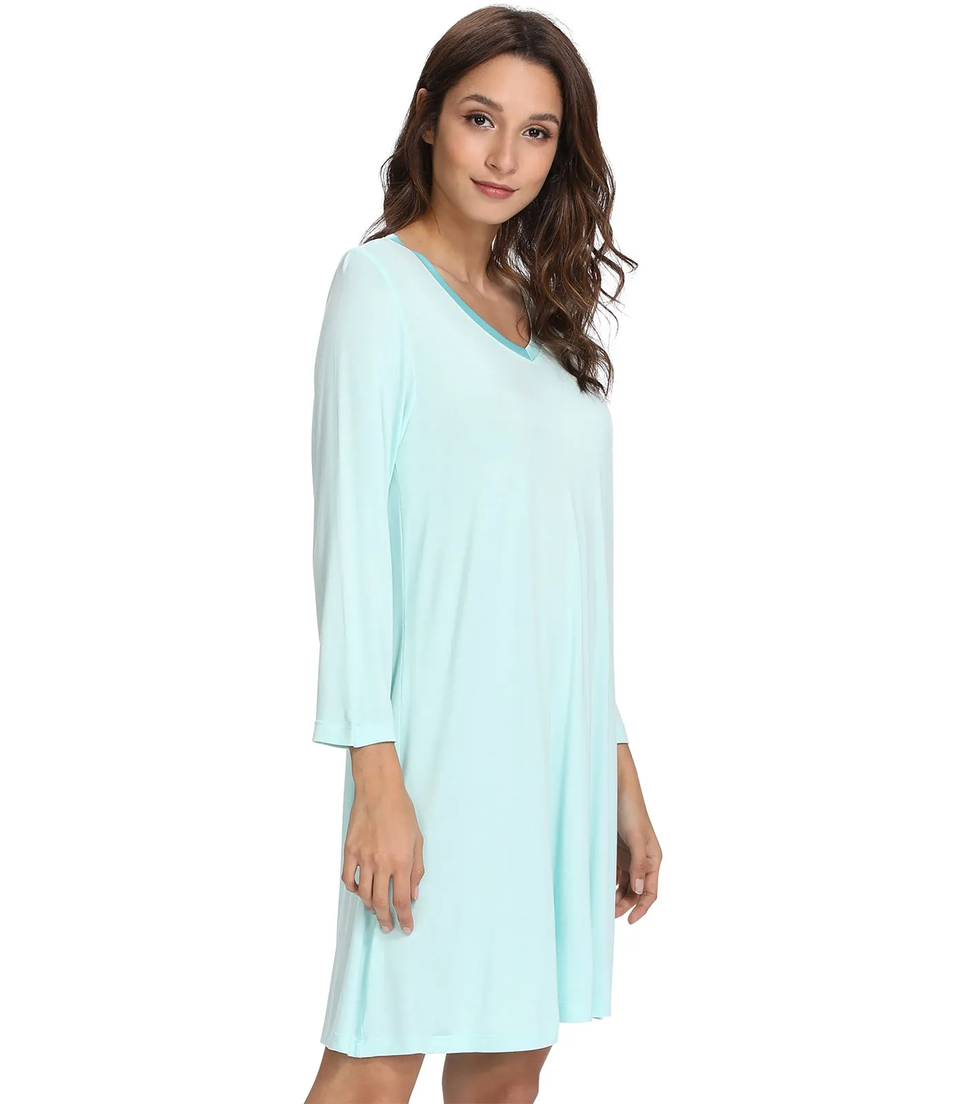 WiWi Nightgowns Soft Long Sleeve Nightshirts