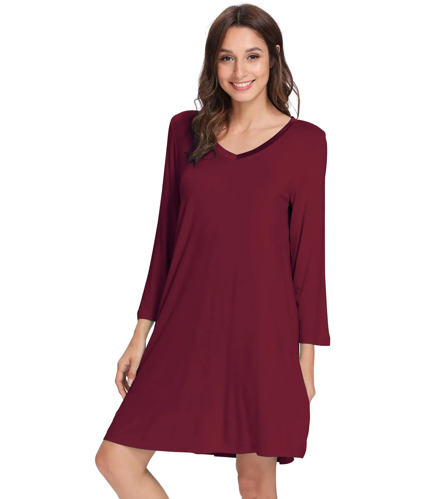 WiWi Nightgowns Soft Long Sleeve Nightshirts