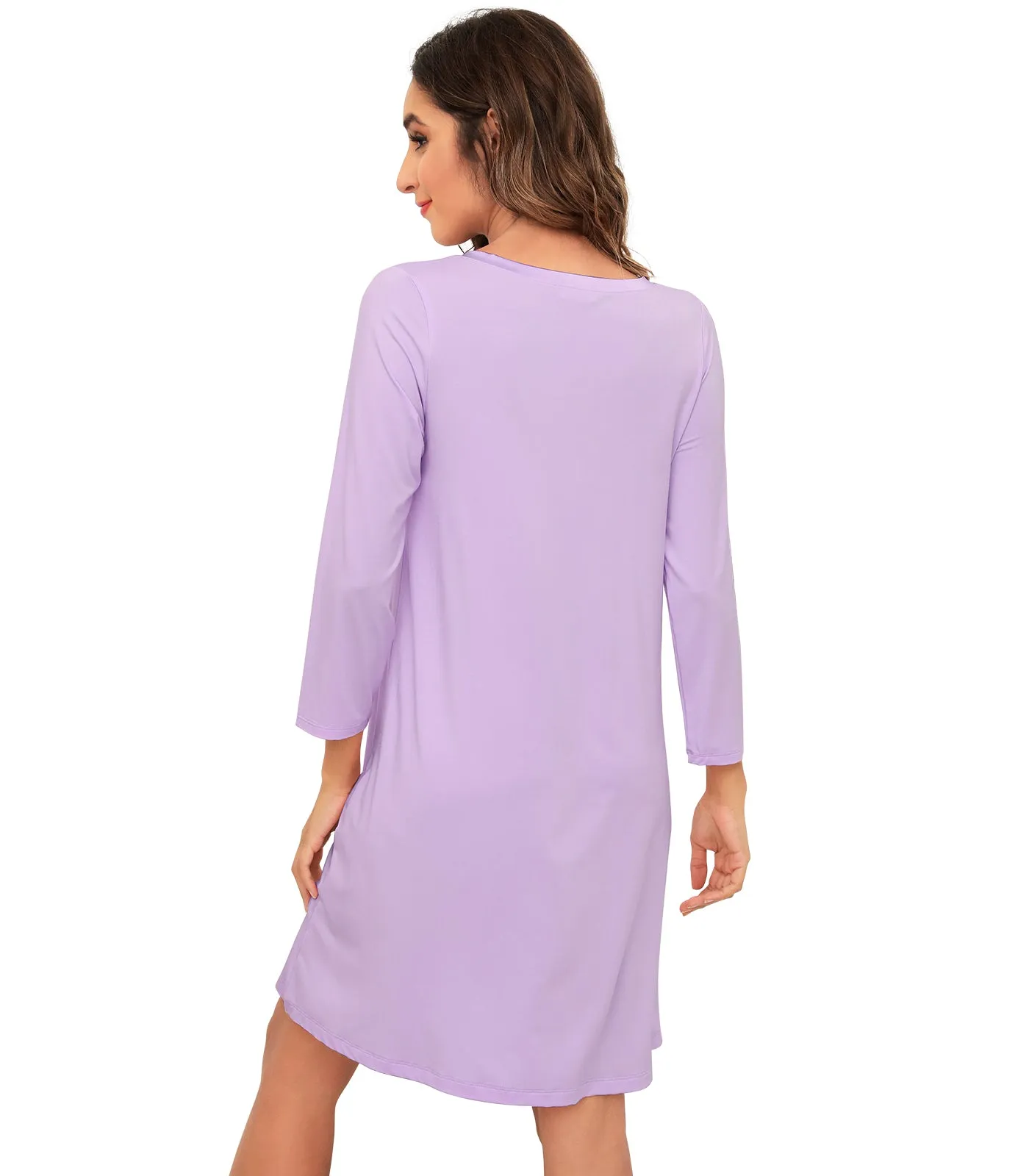 WiWi Nightgowns Soft Long Sleeve Nightshirts
