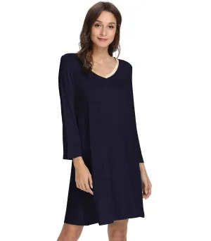 WiWi Nightgowns Soft Long Sleeve Nightshirts