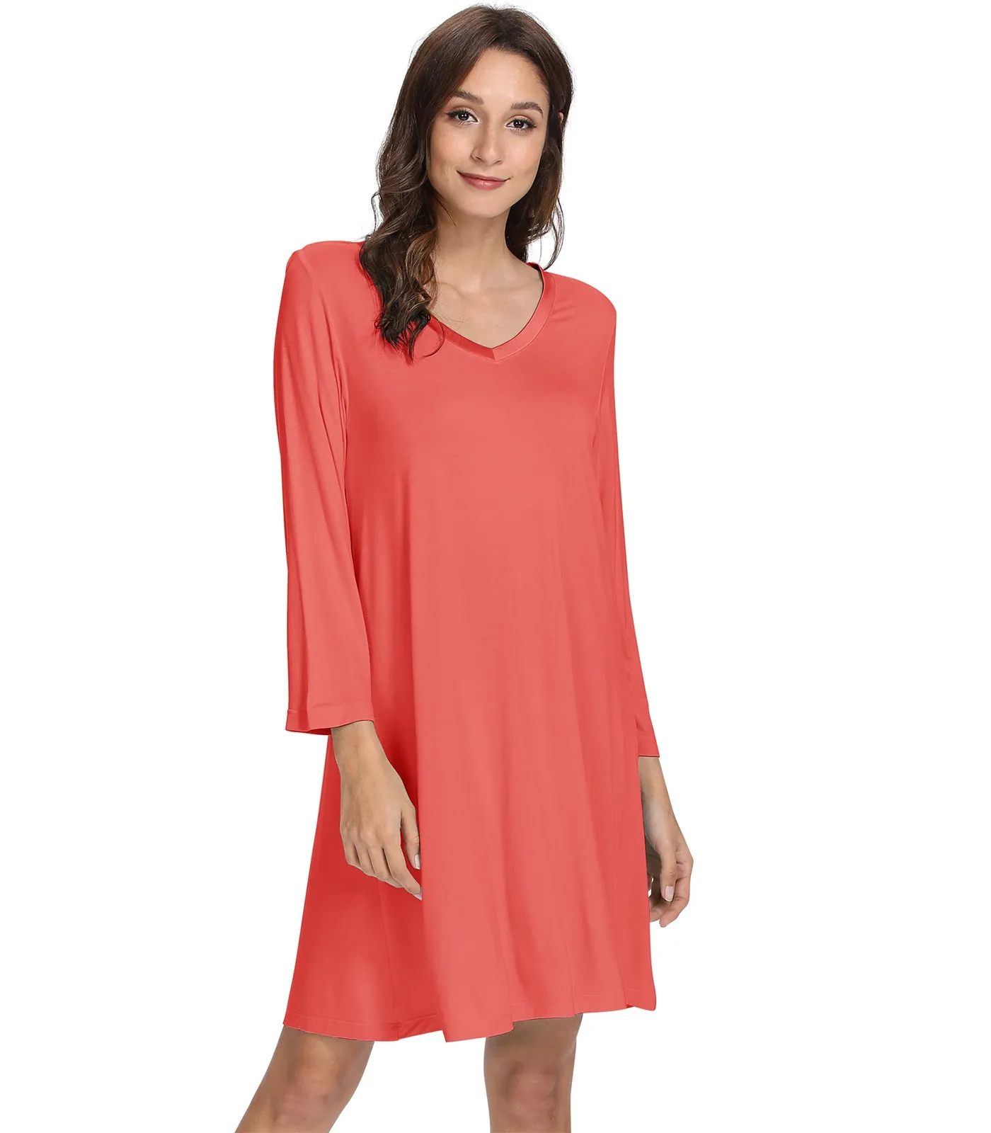WiWi Nightgowns Soft Long Sleeve Nightshirts