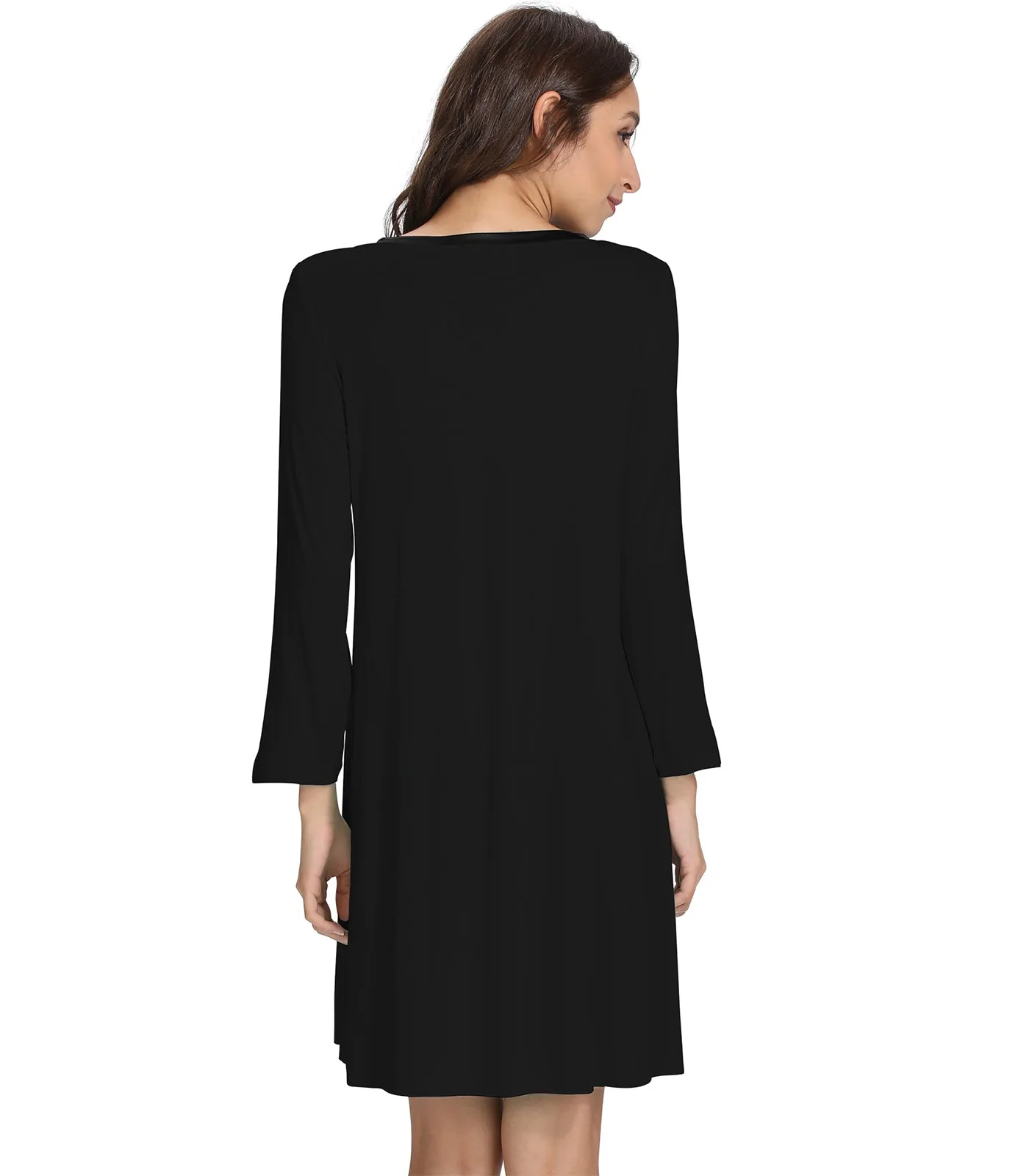 WiWi Nightgowns Soft Long Sleeve Nightshirts