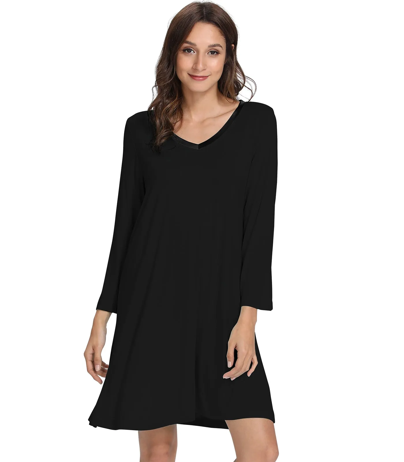 WiWi Nightgowns Soft Long Sleeve Nightshirts