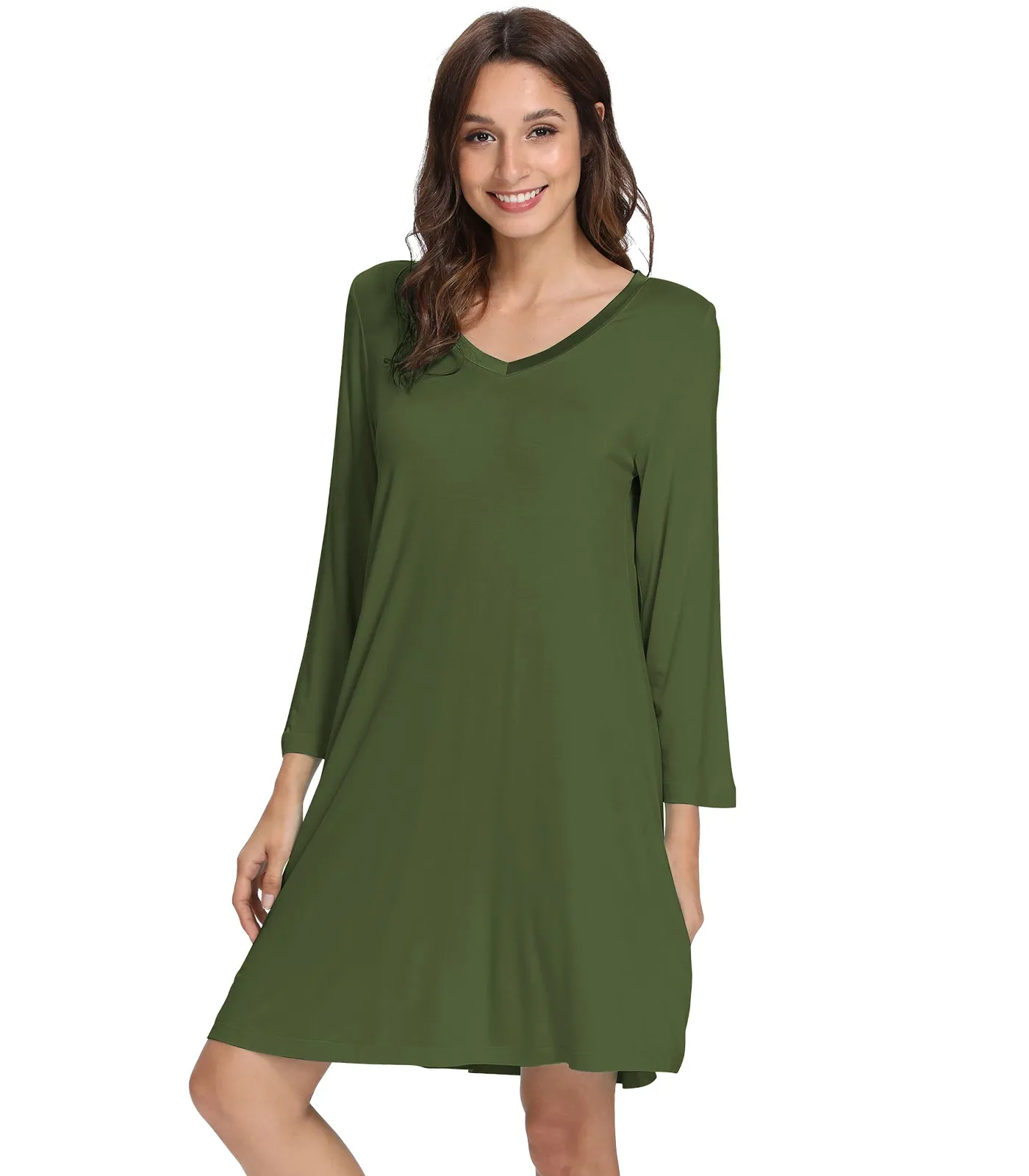 WiWi Soft Long Sleeve Nightshirts for women