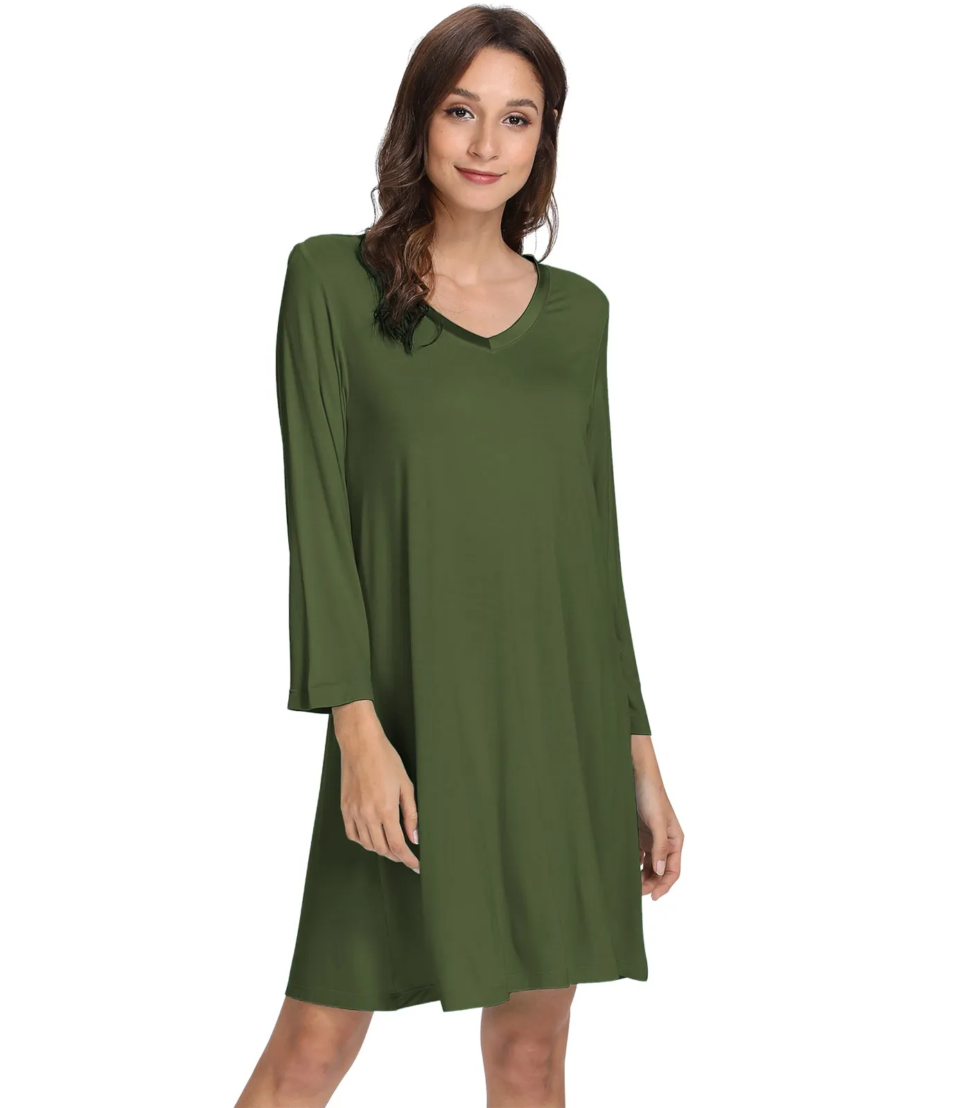 WiWi Soft Long Sleeve Nightshirts for women
