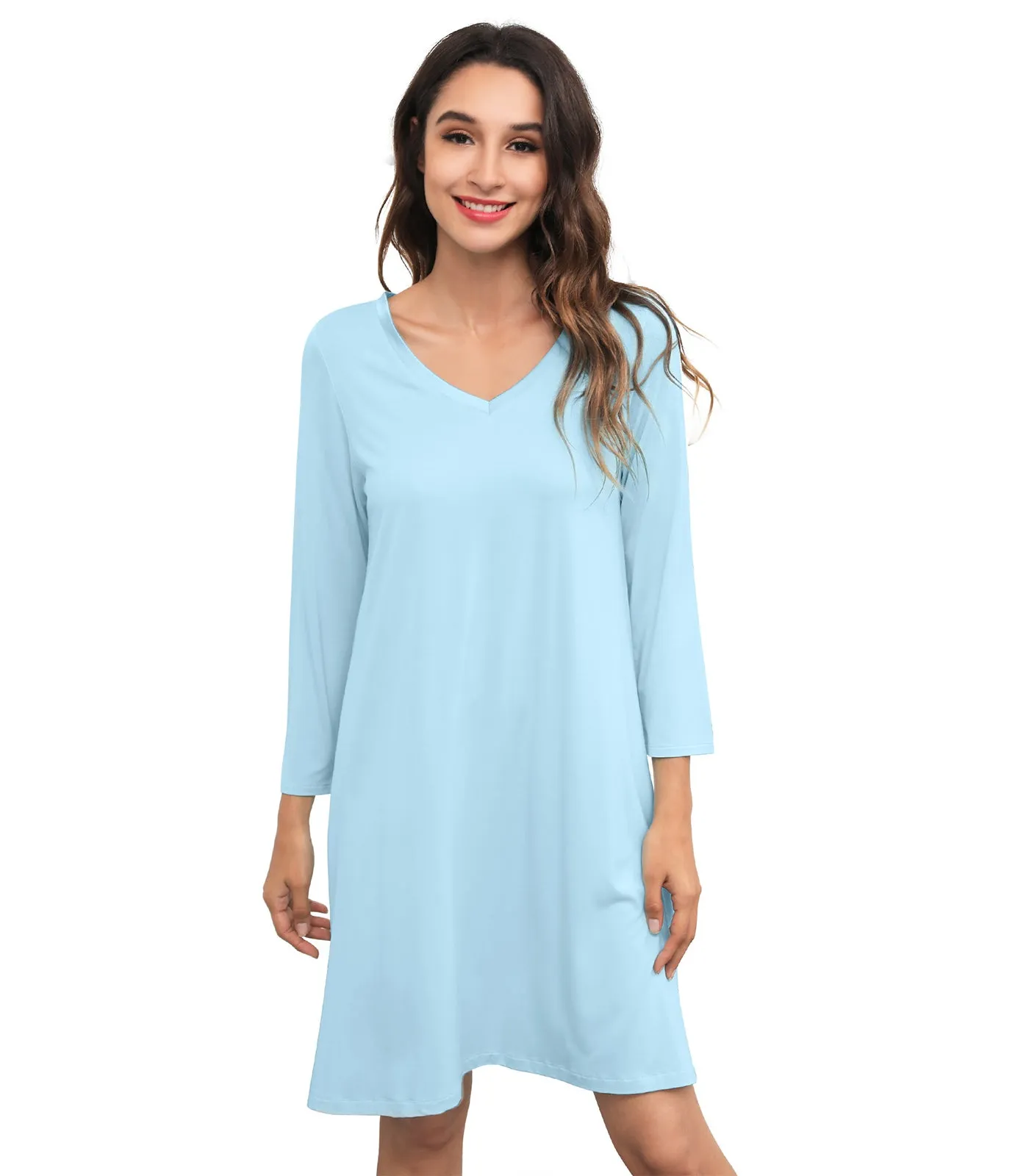 WiWi Soft Long Sleeve Nightshirts for women