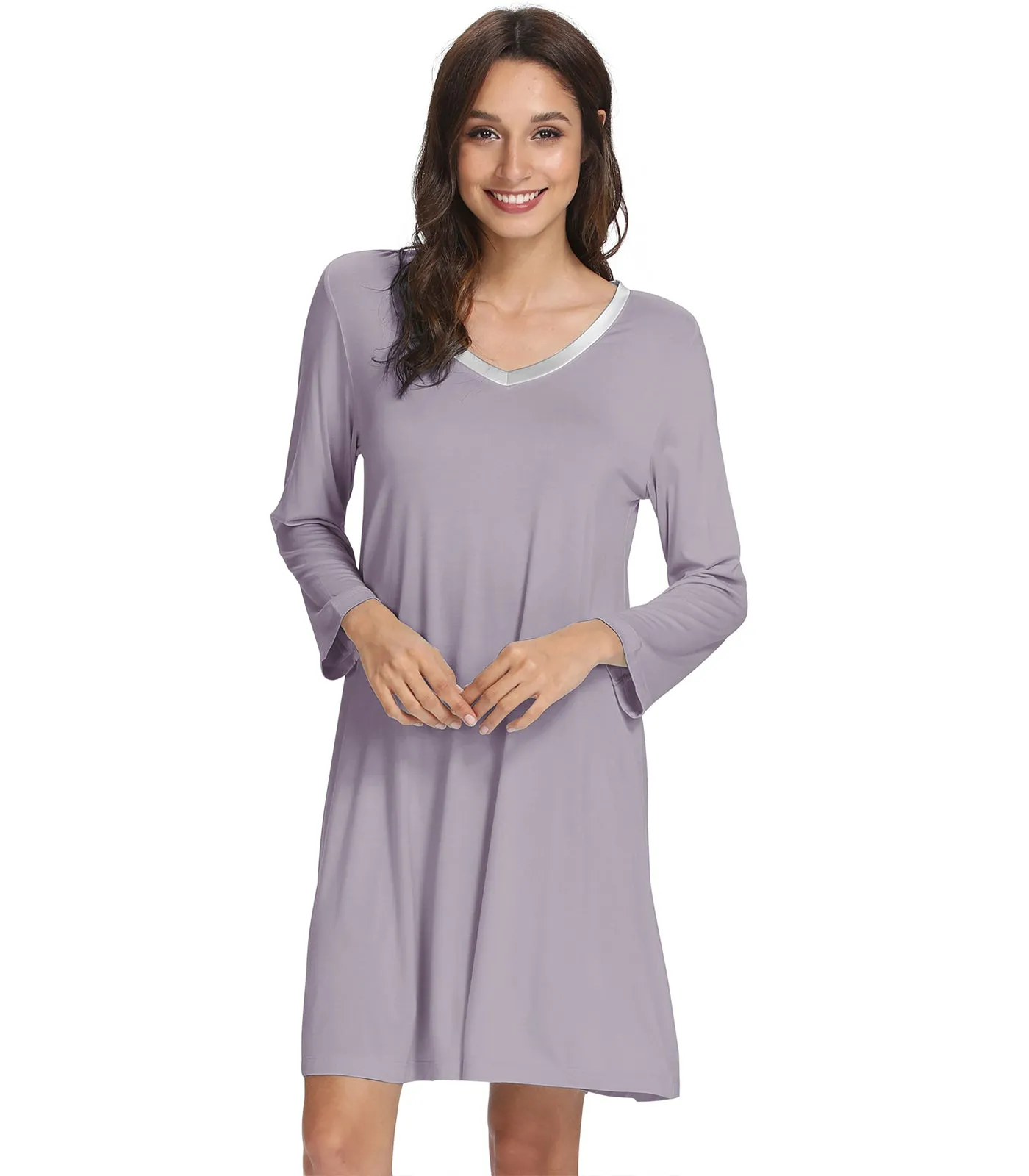 WiWi Soft Long Sleeve Nightshirts for women