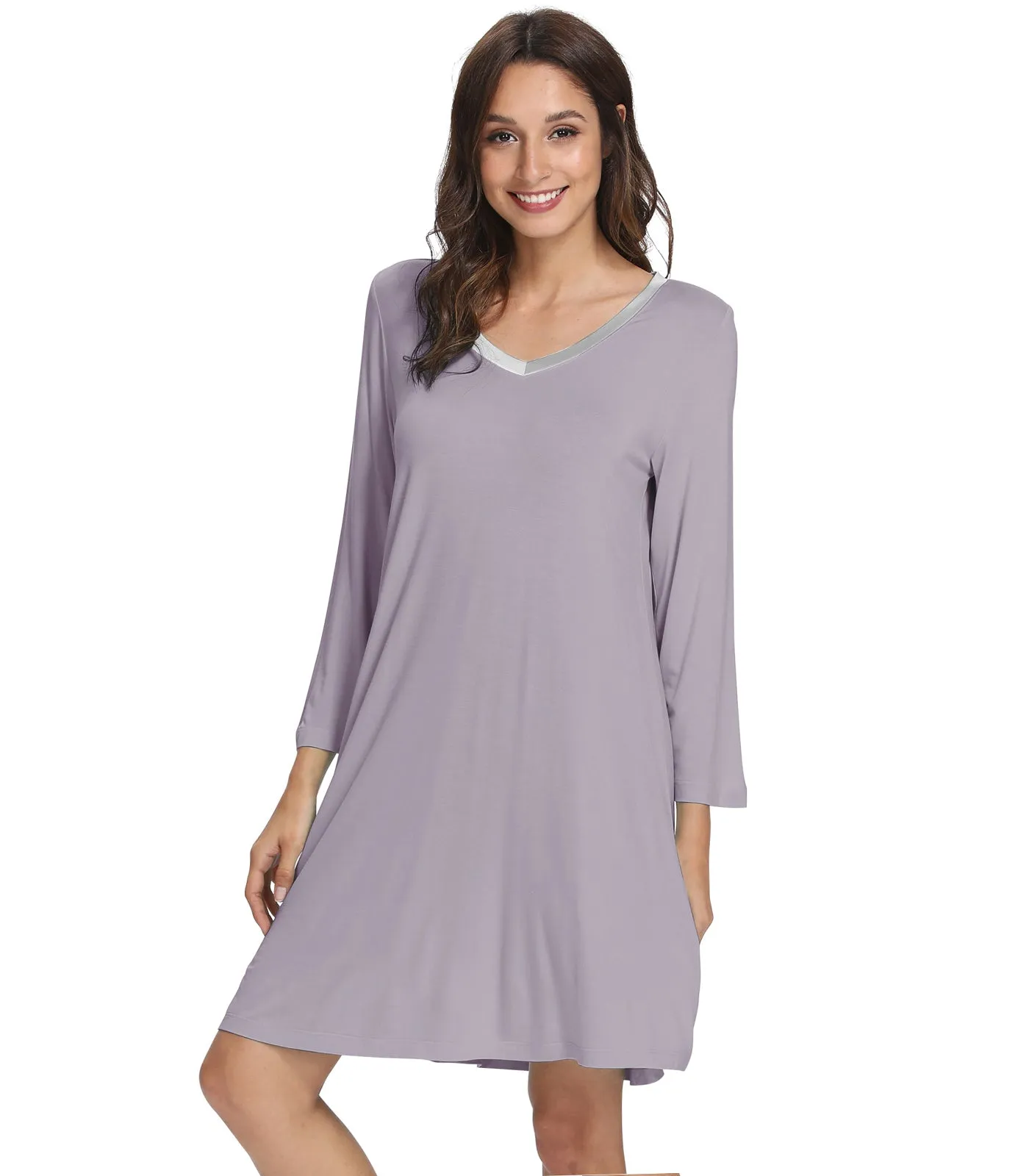 WiWi Soft Long Sleeve Nightshirts for women