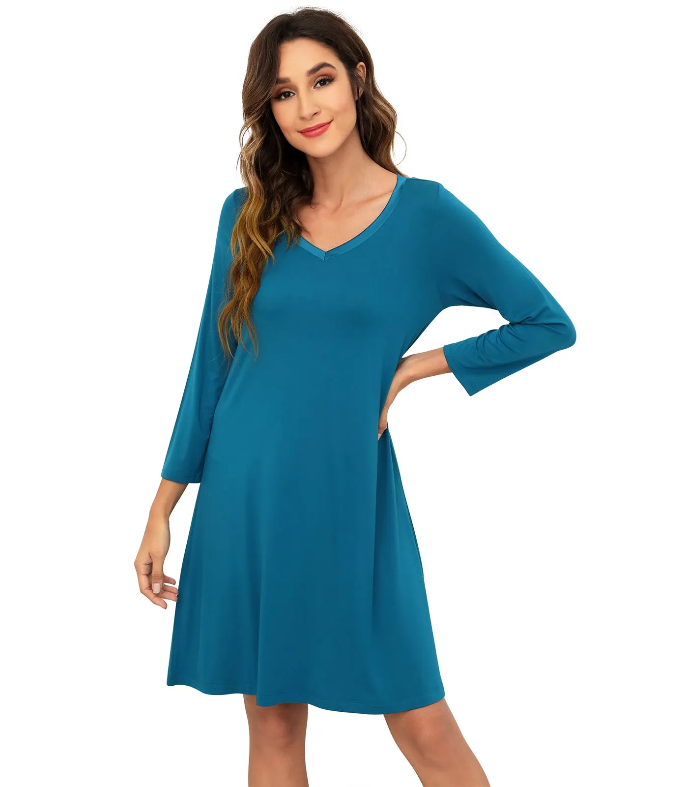 WiWi Soft Long Sleeve Nightshirts for women