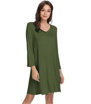 WiWi Soft Long Sleeve Nightshirts for women