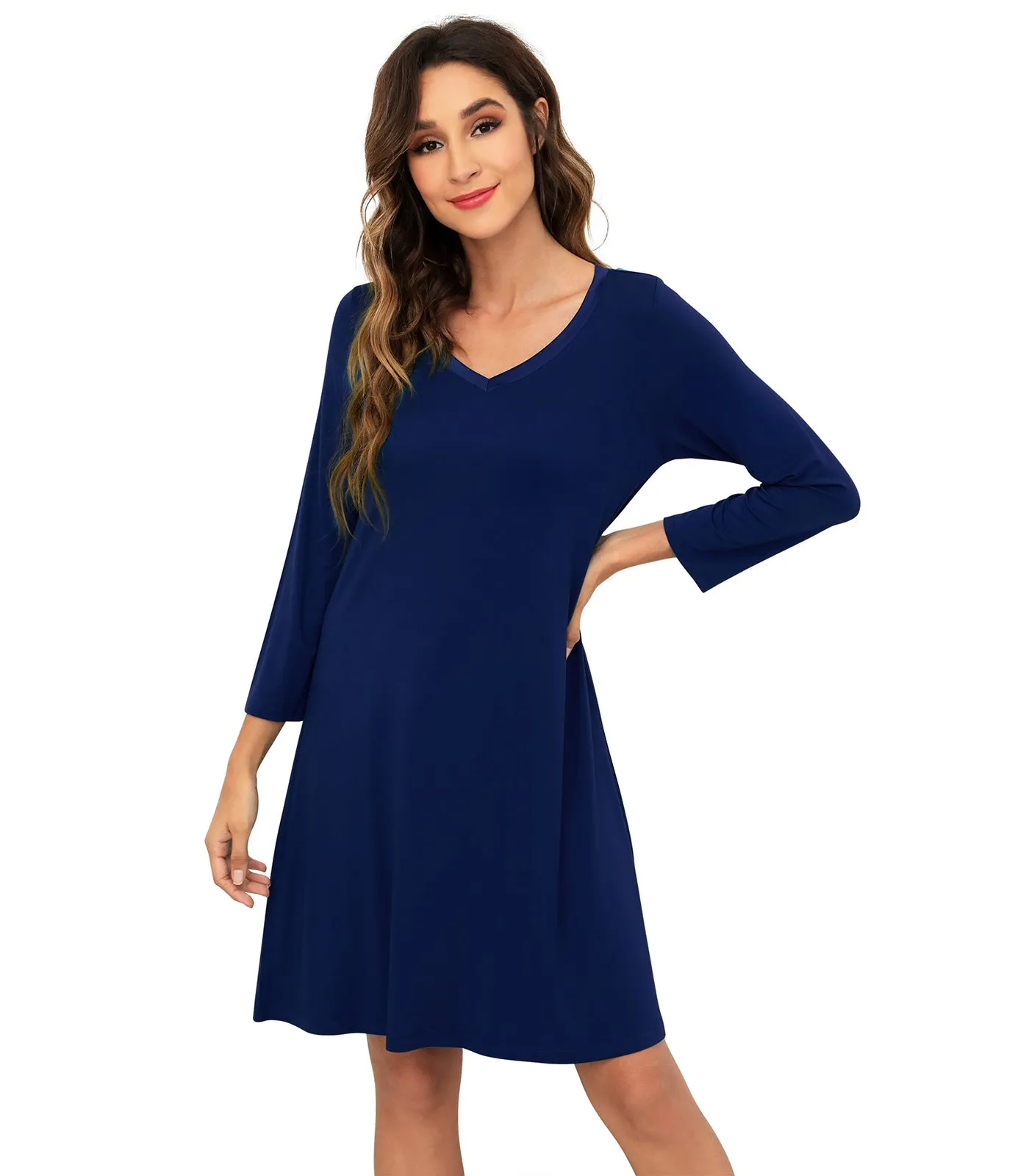 WiWi Soft Long Sleeve Nightshirts for women
