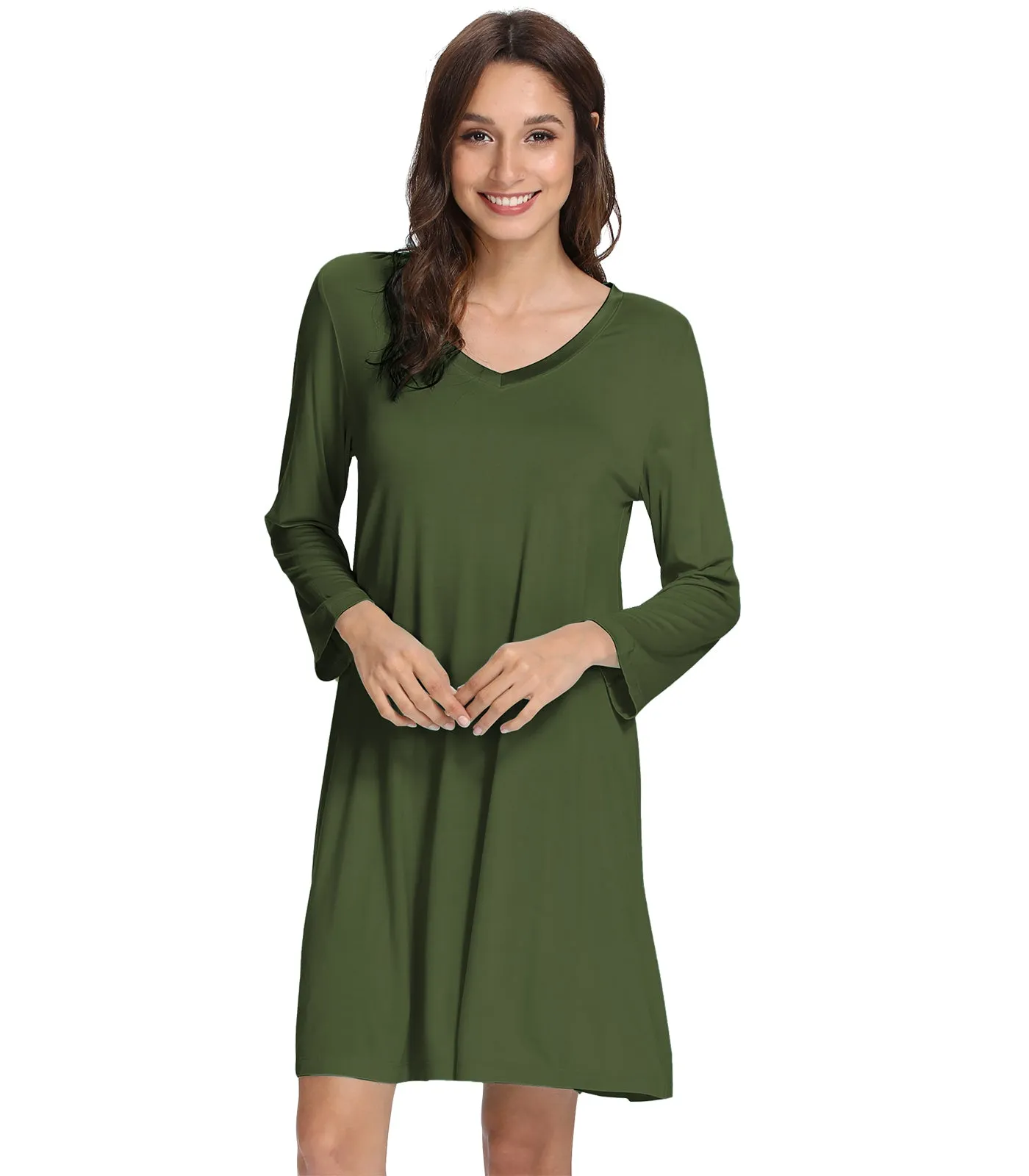 WiWi Soft Long Sleeve Nightshirts for women