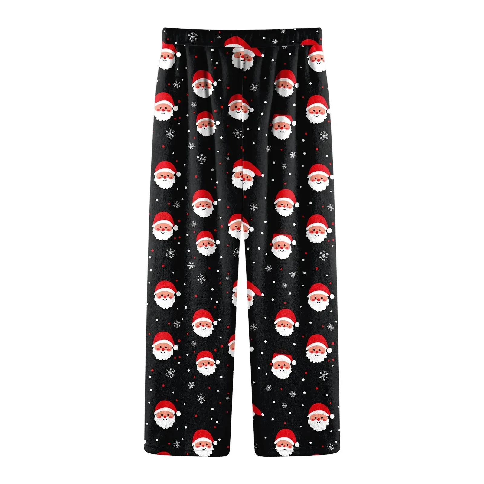 Women Fashion Pants Christmas Pajamas Flannel Comfortable Pants Stright Long Wide leg pants