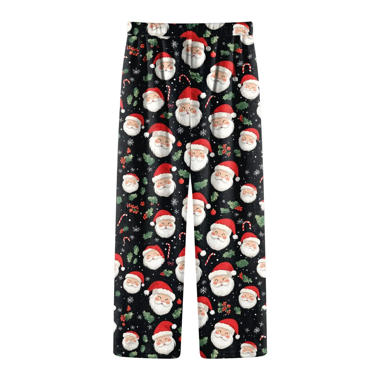 Women Fashion Pants Christmas Pajamas Flannel Comfortable Pants Stright Long Wide leg pants