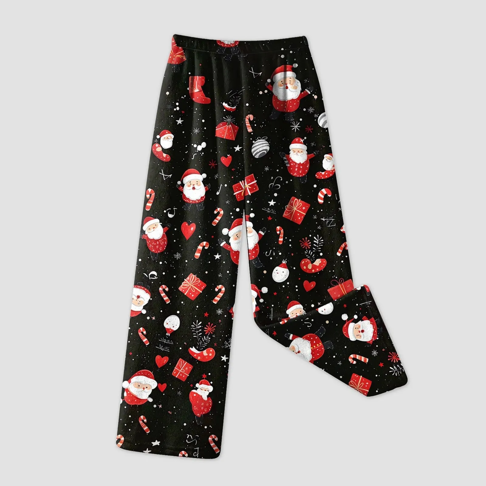Women Fashion Pants Christmas Pajamas Flannel Comfortable Pants Stright Long Wide leg pants