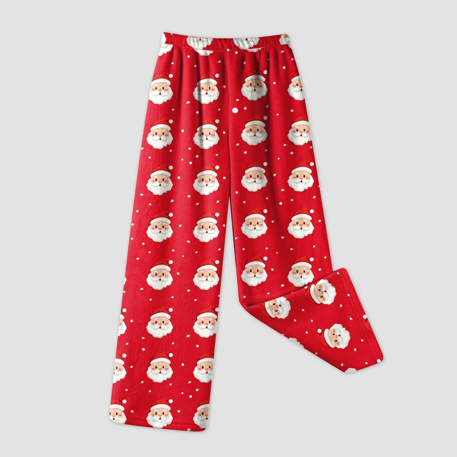 Women Fashion Pants Christmas Pajamas Flannel Comfortable Pants Stright Long Wide leg pants