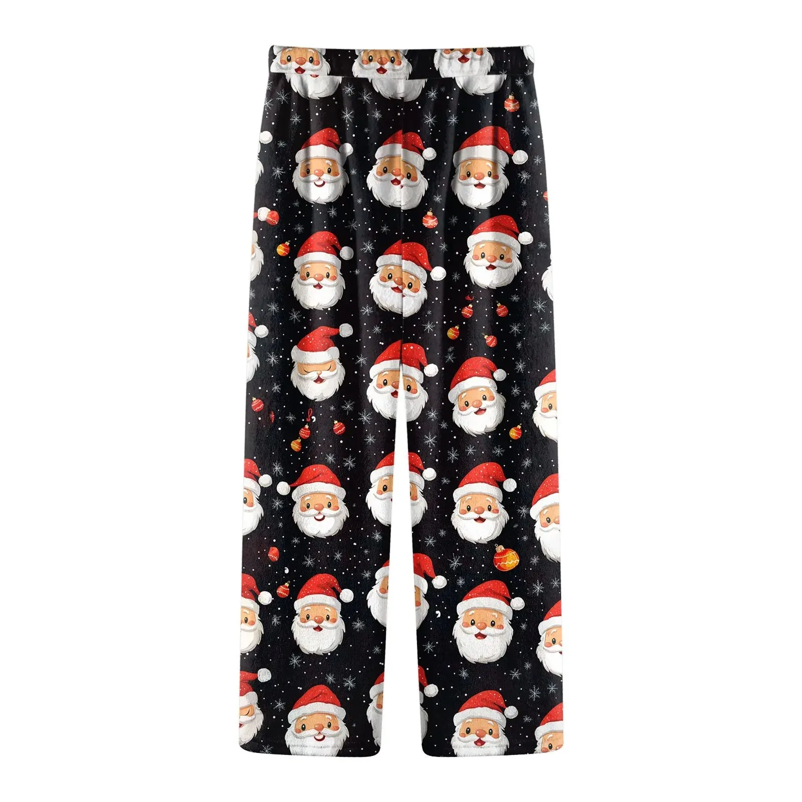 Women Fashion Pants Christmas Pajamas Flannel Comfortable Pants Stright Long Wide leg pants