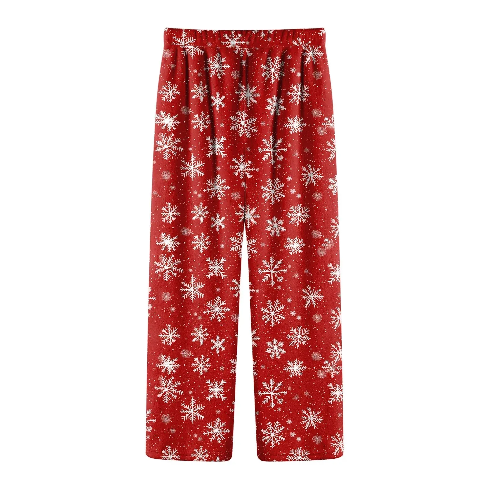Women Fashion Pants Christmas Pajamas Flannel Comfortable Pants Stright Long Wide leg pants