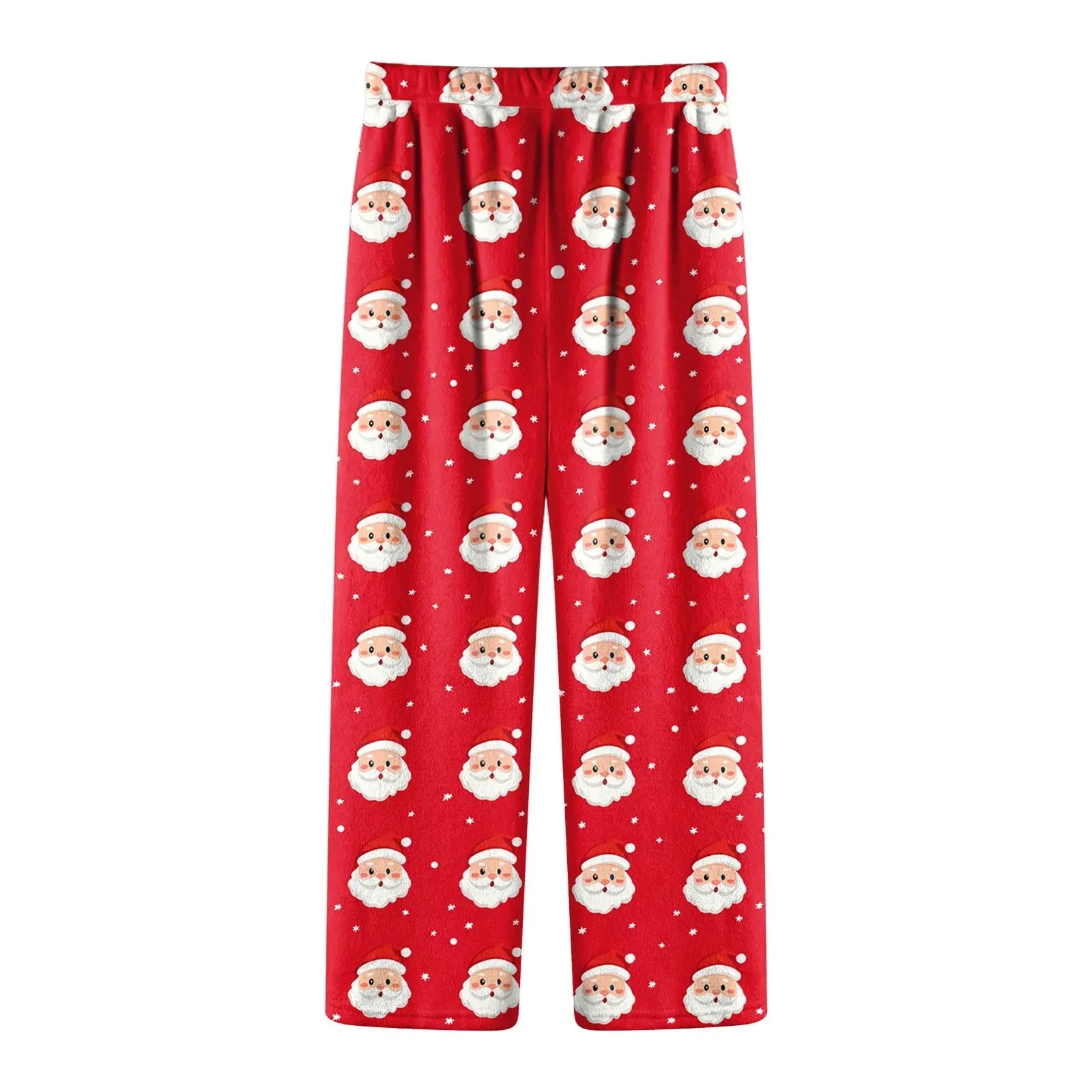 Women Fashion Pants Christmas Pajamas Flannel Comfortable Pants Stright Long Wide leg pants