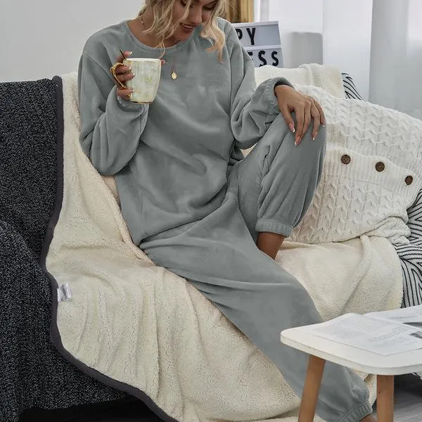 Women Winter Flannel Sleepwear Homewear Sets