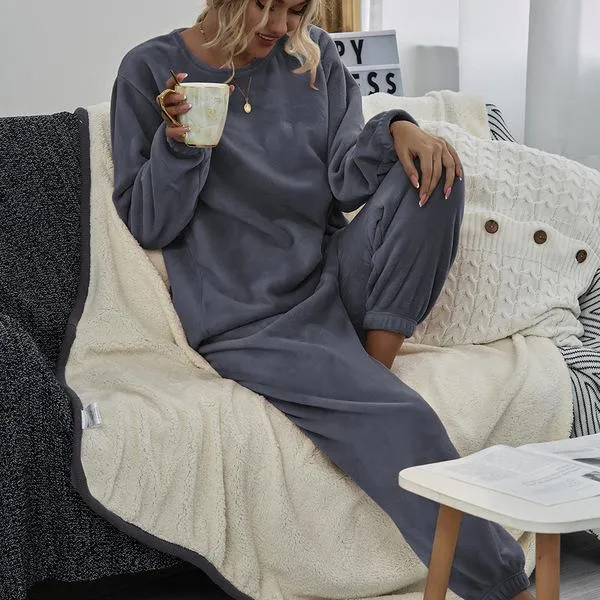 Women Winter Flannel Sleepwear Homewear Sets