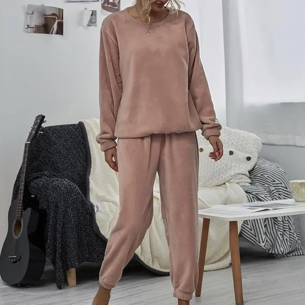 Women Winter Flannel Sleepwear Homewear Sets