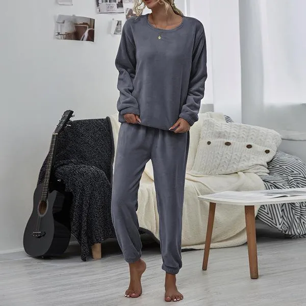 Women Winter Flannel Sleepwear Homewear Sets