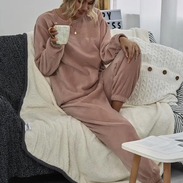 Women Winter Flannel Sleepwear Homewear Sets