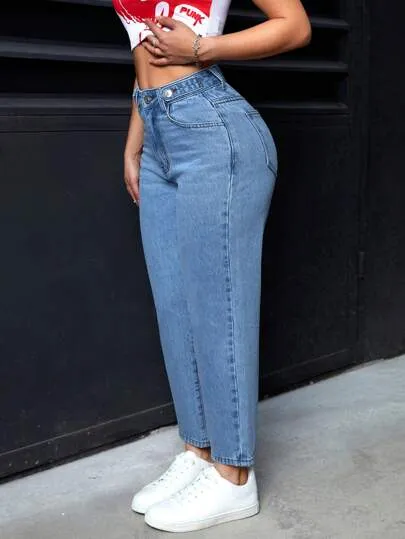 Women's Casual Cone-Shaped Denim Pants | Multi-Purpose & Pocket Design