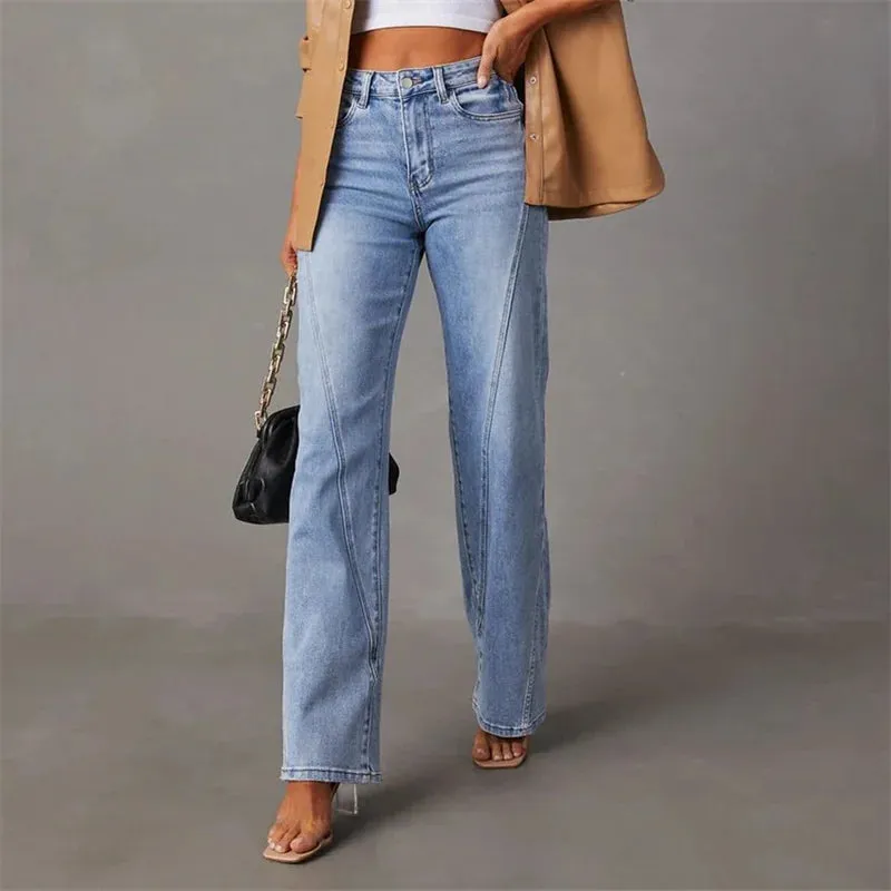 Women's Casual Fit High Waist Straight Leg Jeans | Classic