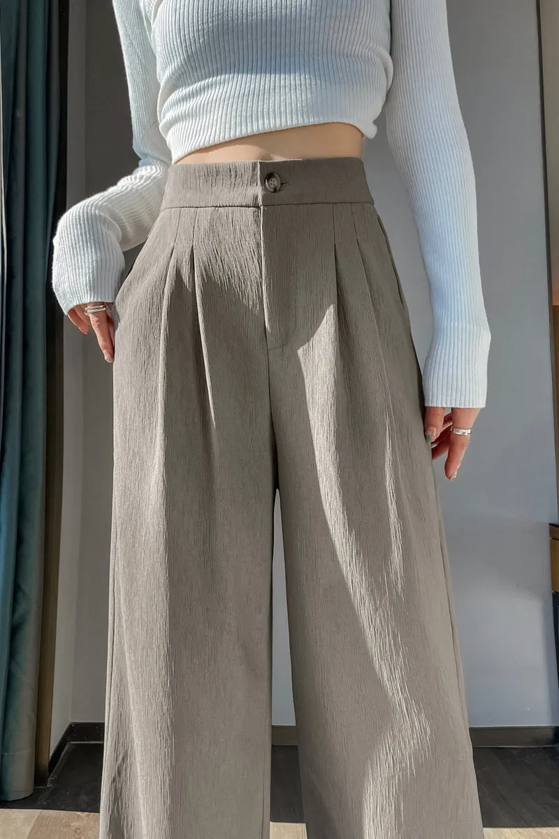 Women's Crinkled Gauze Straight Leg Pants for Effortless Style