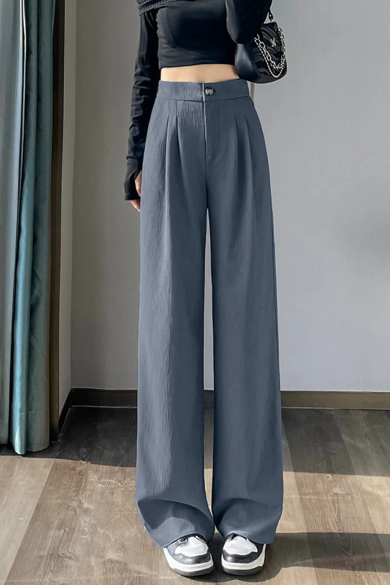 Women's Crinkled Gauze Straight Leg Pants for Effortless Style