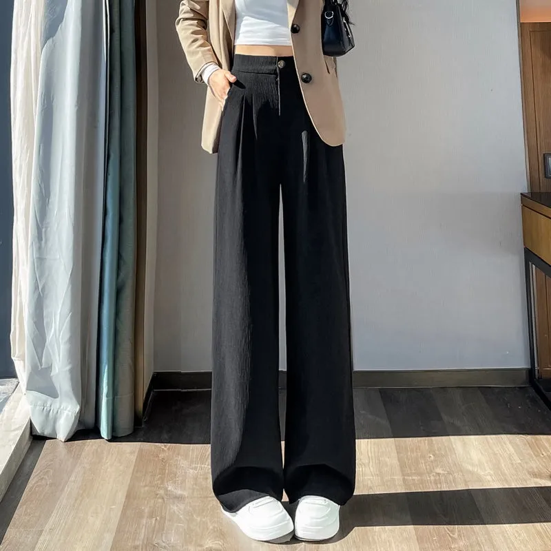Women's Crinkled Gauze Straight Leg Pants for Effortless Style