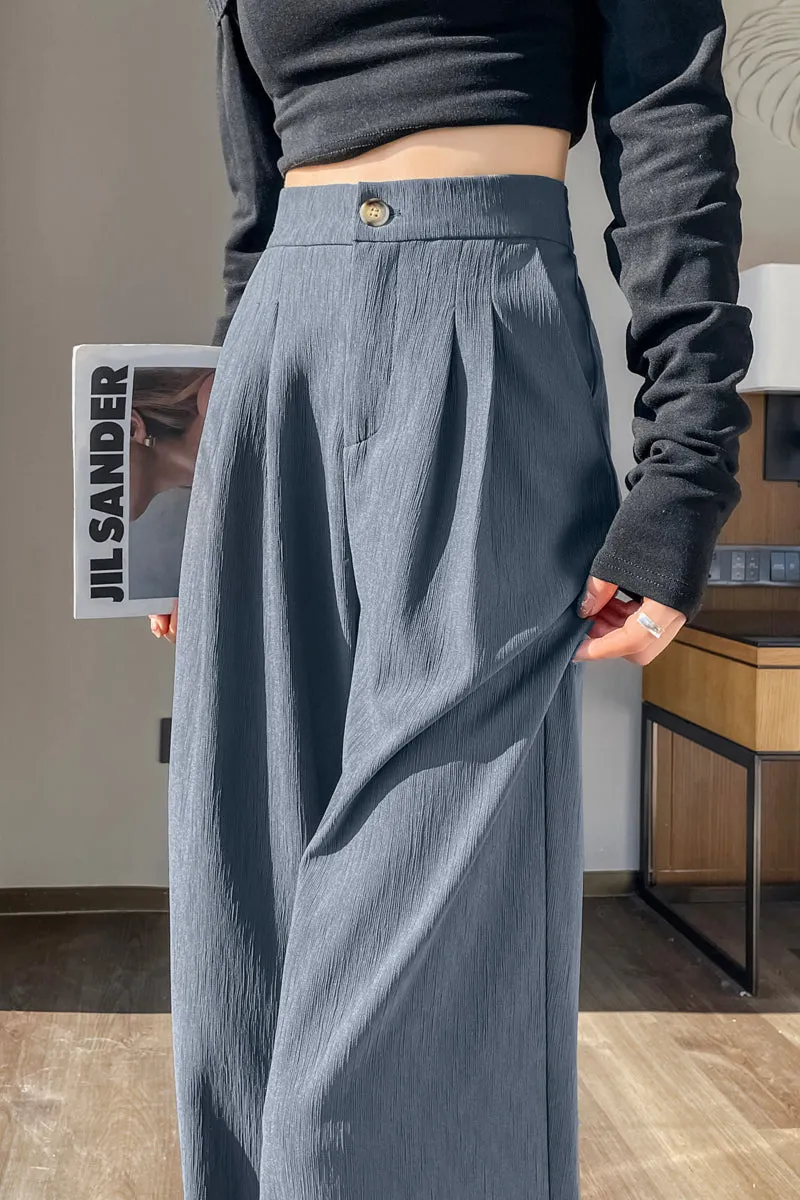 Women's Crinkled Gauze Straight Leg Pants for Effortless Style