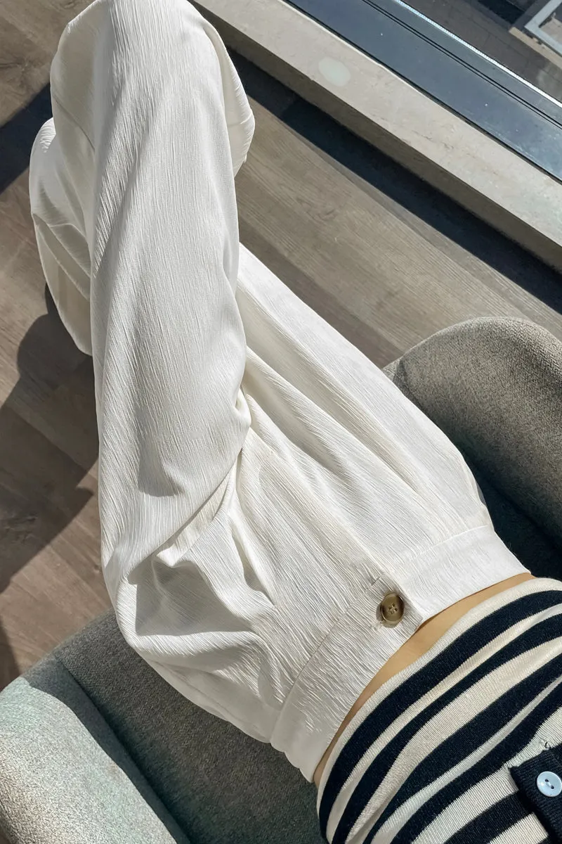 Women's Crinkled Gauze Straight Leg Pants for Effortless Style