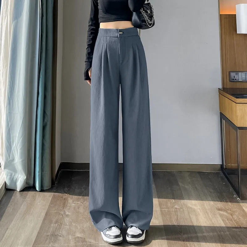Women's Crinkled Gauze Straight Leg Pants for Effortless Style