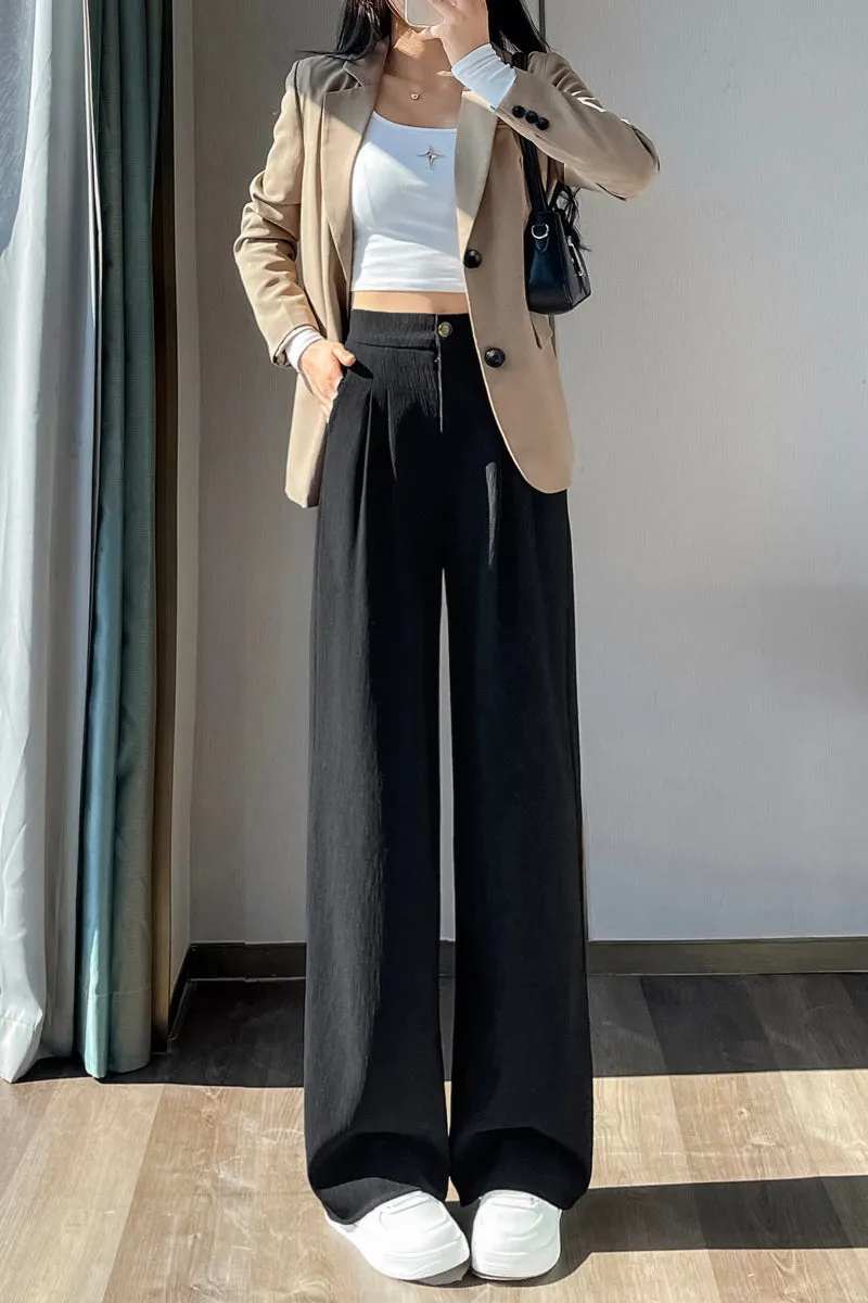 Women's Crinkled Gauze Straight Leg Pants for Effortless Style