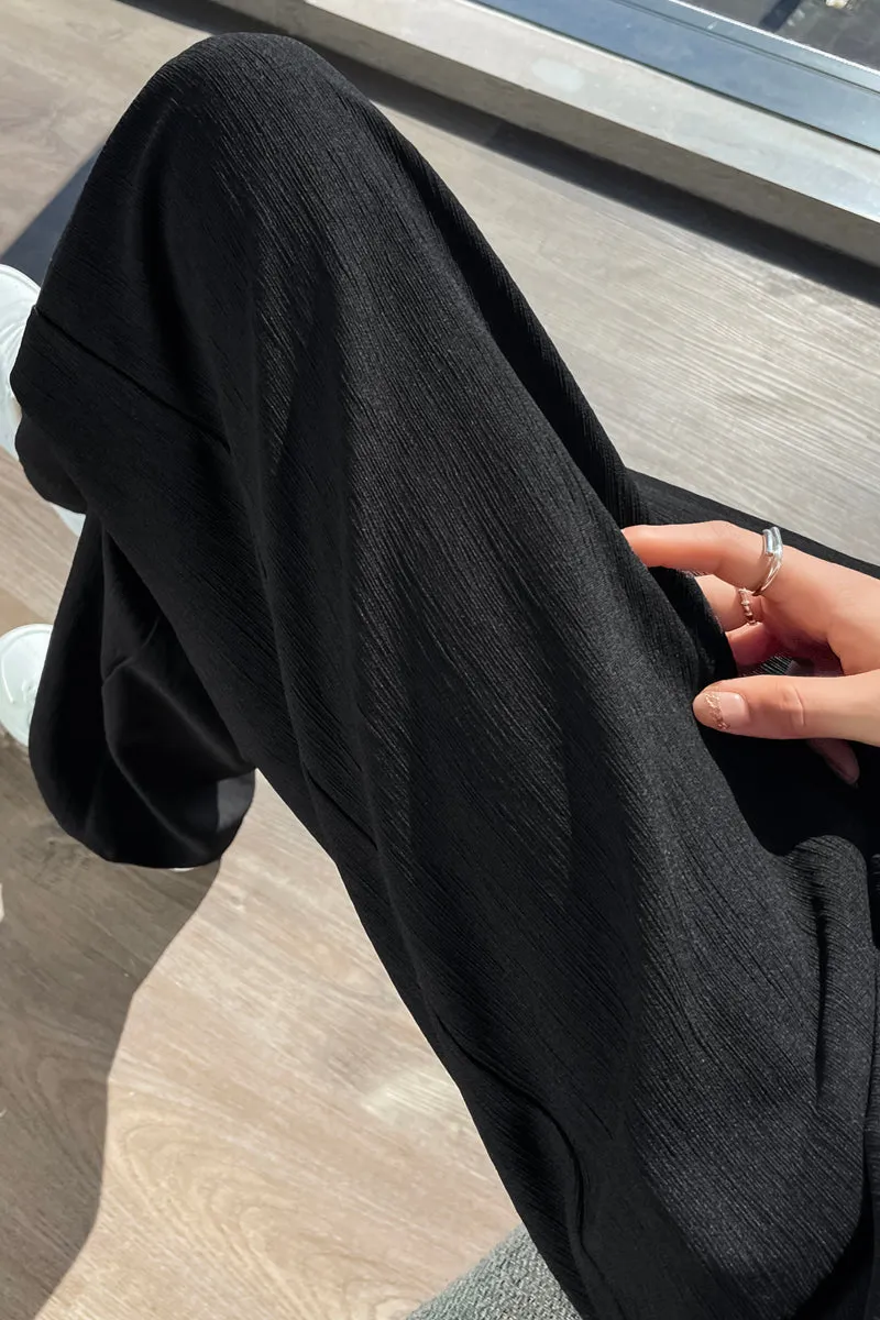 Women's Crinkled Gauze Straight Leg Pants for Effortless Style