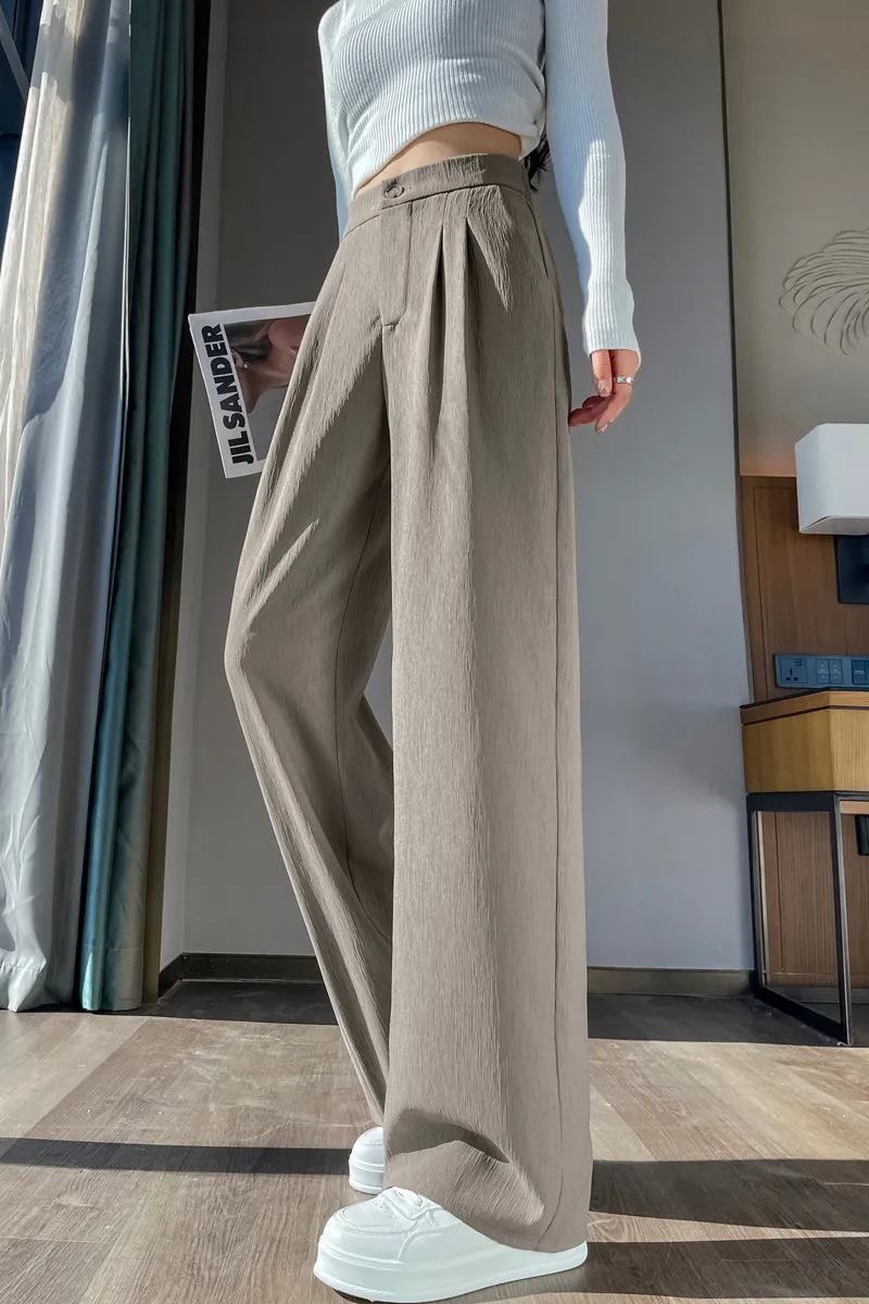 Women's Crinkled Gauze Straight Leg Pants for Effortless Style