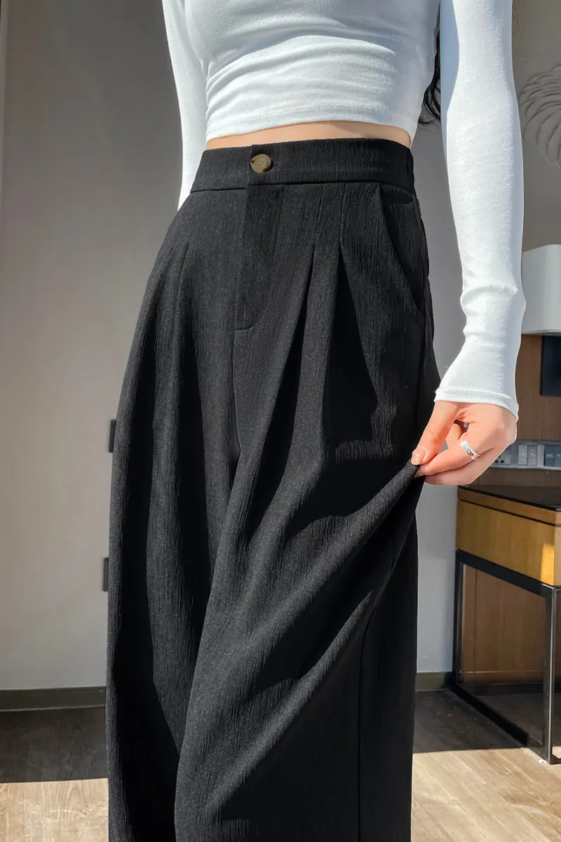 Women's Crinkled Gauze Straight Leg Pants for Effortless Style